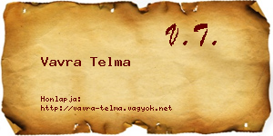 Vavra Telma névjegykártya